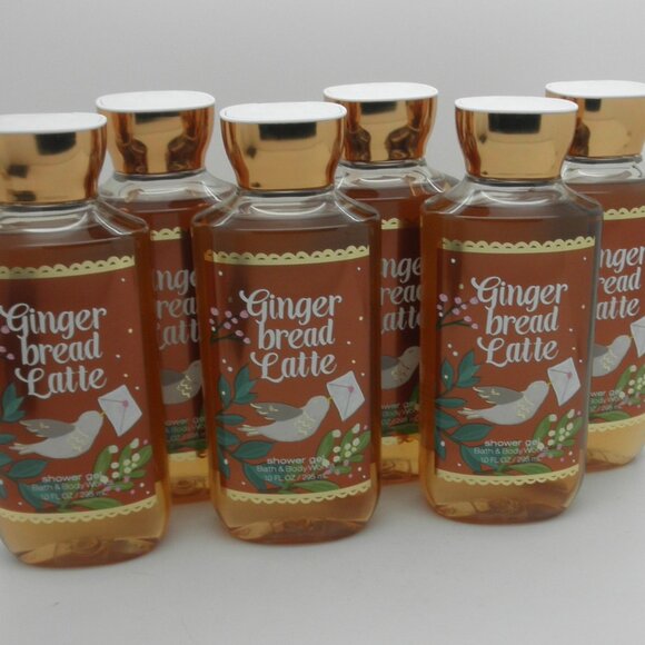 BATH & BODY WORKS Shower Gel GINGERBREAD LATTE 10 oz - Lot of 6